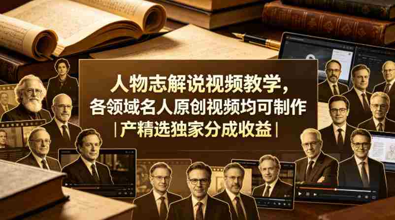 人物志解说视频教学,各领域名人原创视频均可制作丨精选独家分成收益-任任的小木屋 - 热点知汇