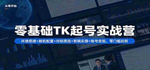 零基础TK起号实战营：环境搭建+ 刷机配置+对标筛选+剪辑实操+账号变现，零门槛玩转-任任的小木屋 - 热点知汇
