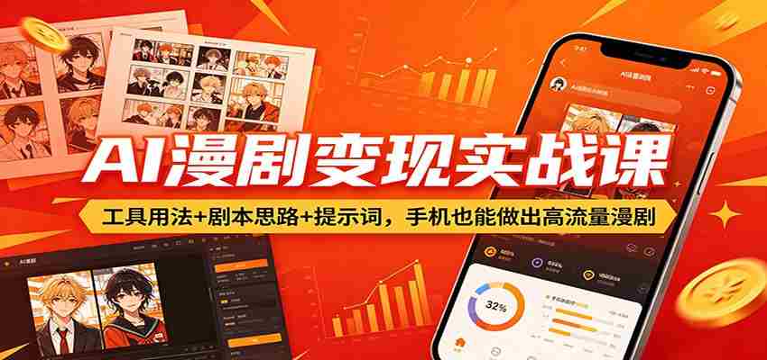 AI漫剧变现实战课：工具用法+剧本思路+提示词，手机也能做出高流量漫剧-任任的小木屋 - 热点知汇
