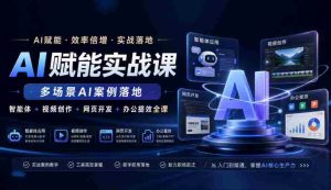 AI赋能实战课,多场景AI案例落地,智能体+视频创作+网页开发+办公提效全课-任任的小木屋 - 热点知汇