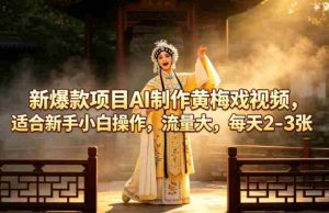 新爆款项目AI制作黄梅戏视频，适合新手小白操作，流量大，每天2-3张-任任的小木屋 - 热点知汇