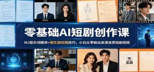 零基础AI短剧创作课:MJ提示词精讲+图生图控图技巧,小白从零做出高清连贯短剧视频-任任的小木屋 - 热点知汇