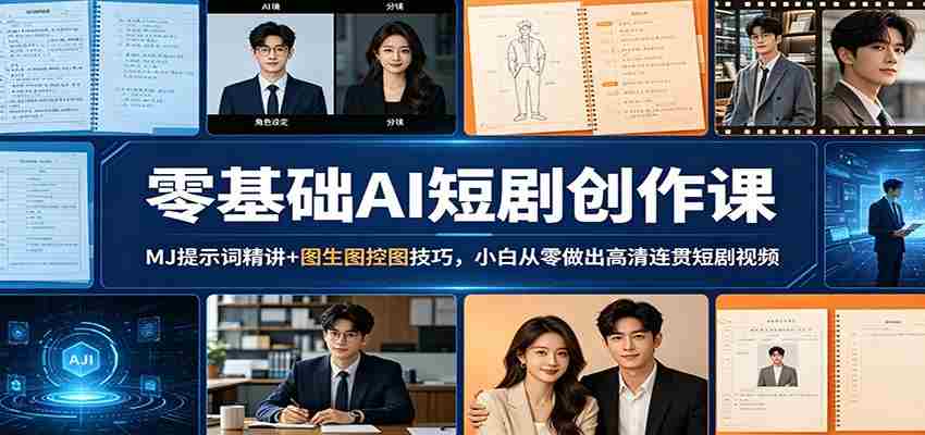 零基础AI短剧创作课:MJ提示词精讲+图生图控图技巧,小白从零做出高清连贯短剧视频-任任的小木屋 - 热点知汇