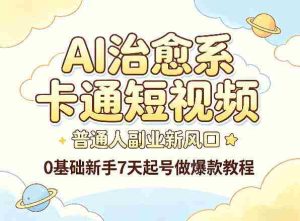 AI治愈系卡通短视频,普通人副业新风口,0基础新手7天起号做爆款教程-任任的小木屋 - 热点知汇