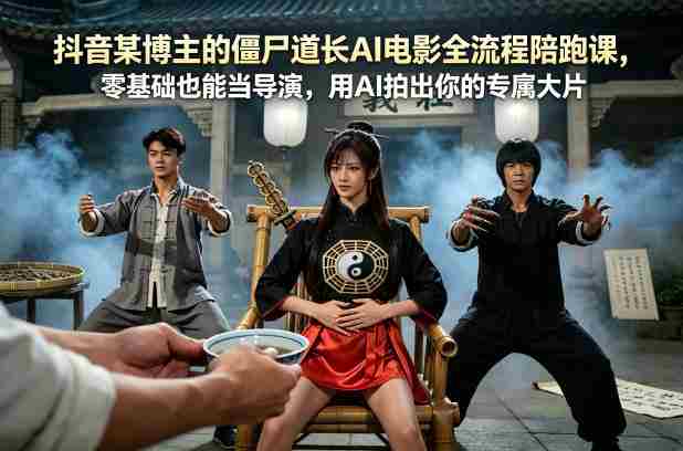 抖音某博主的僵尸道长AI电影全流程陪跑课，零基础也能当导演，用AI拍出你的专属大片-任任的小木屋 - 热点知汇