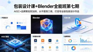 包装设计课+Blender全能班第七期,AIGC+品牌策划双加持,从平面到三维,打造专业级包装设计作品-任任的小木屋 - 热点知汇