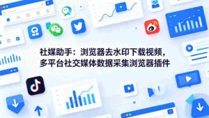 社媒助手:浏览器去水印下载视频,多平台社交媒体数据采集浏览器插件-任任的小木屋 - 热点知汇