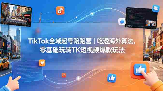 TikTok全域起号陪跑营|吃透海外算法,零基础玩转TK短视频爆款玩法-任任的小木屋 - 热点知汇
