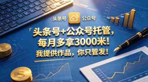 头条号+公众号托管,每月多拿3000米!我提供作品,你只管发!【揭秘】-任任的小木屋 - 热点知汇