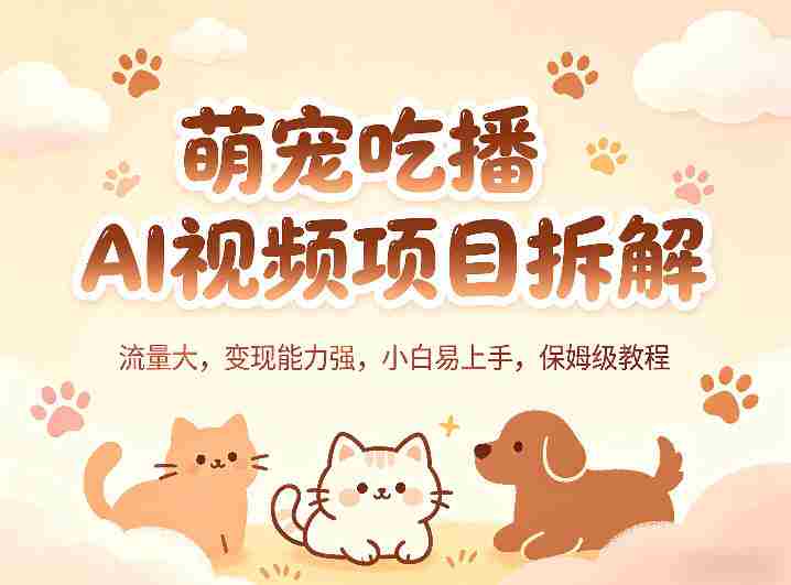 萌宠吃播AI视频项目拆解，流量大，变现能力强，小白易上手，保姆级教程-任任的小木屋 - 热点知汇