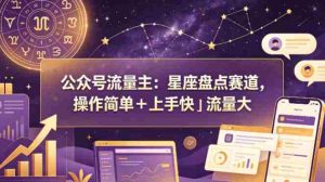 公众号流量主：星座盘点赛道，操作简单＋上手快＋流量大-任任的小木屋 - 热点知汇