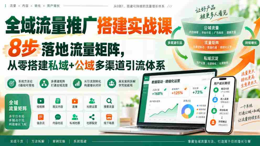 打造全域流量矩阵实战指南：八步打造私域与公域引流体系-任任的小木屋 - 热点知汇