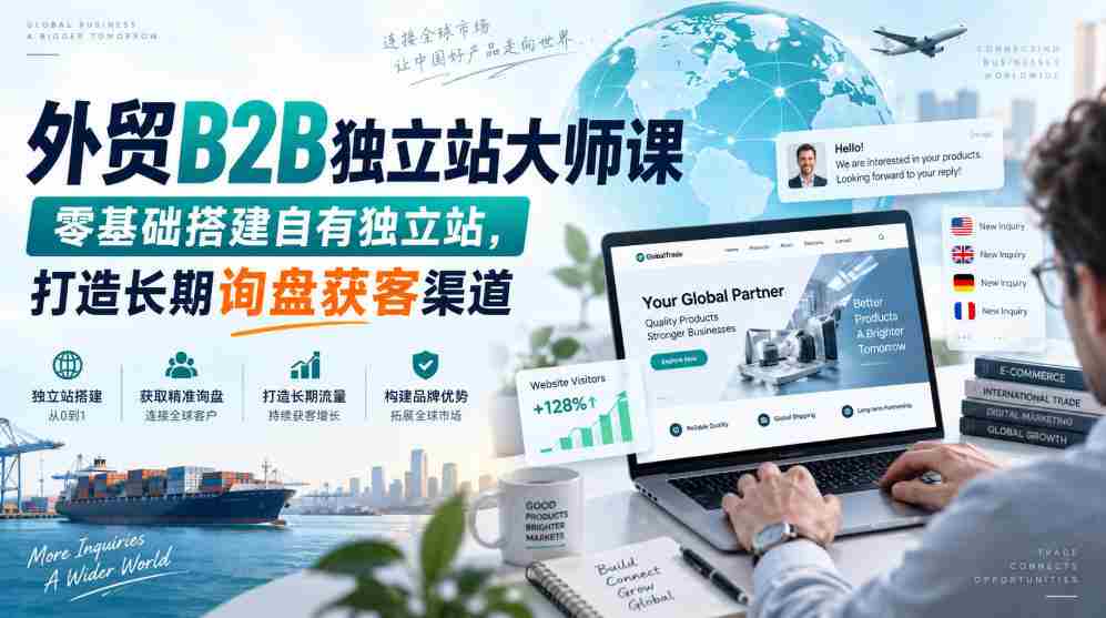 外贸B2B站点搭建高手班，从零起步创建个人独立平台，构建持久询盘客户来源之道-任任的小木屋 - 热点知汇