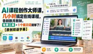 AI课程制作达人秘籍：只需数小时即可打造在线课程，摆脱漫长制作烦恼，仅需免费工具与一个关键词！【双语字幕独家呈现-任任的小木屋 - 热点知汇