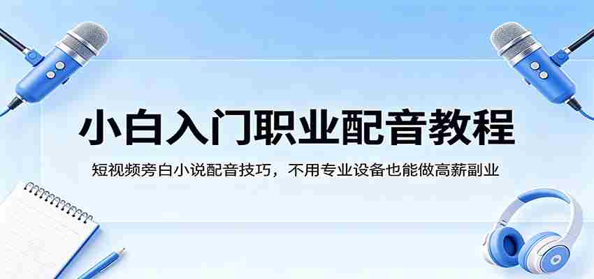 小白入门职业配音教程，短视频旁白小说配音技巧，不用专业设备也能做高薪副业-任任的小木屋 - 热点知汇
