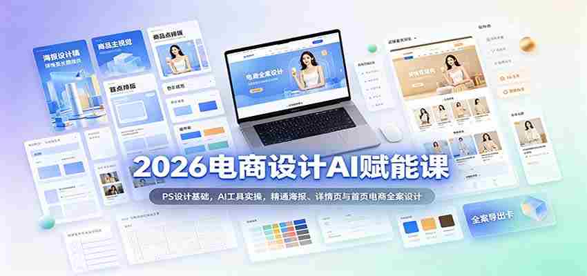 2026电商AI设计赋能教程：PS入门、AI应用技巧，全面掌握电商海报、详情页及首页全案设计-任任的小木屋 - 热点知汇