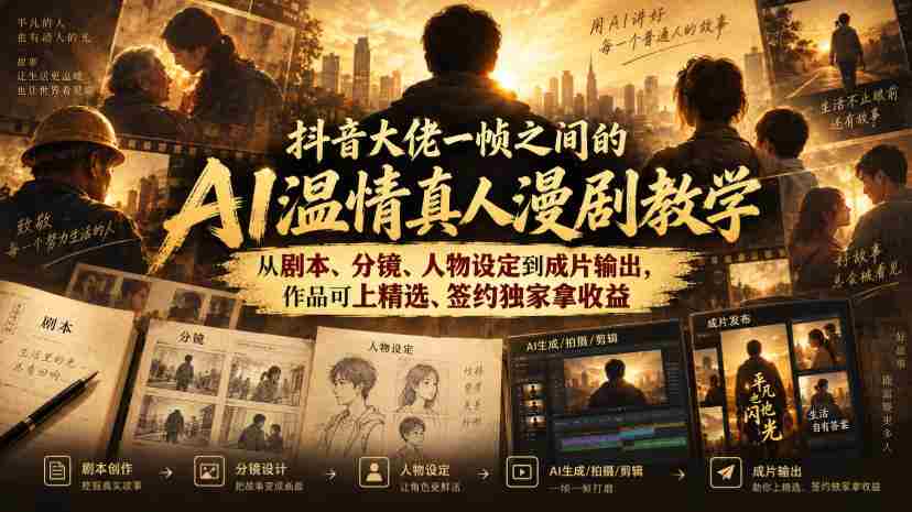 揭秘抖音神作：AI助力真人动画制作全过程，剧本到成品，轻松签约收益！-任任的小木屋 - 热点知汇
