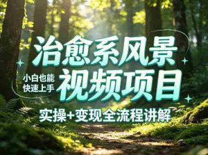 治愈系风景视频项目拆解，小白也能快速上手，实操+变现全流程讲解-任任的小木屋 - 热点知汇