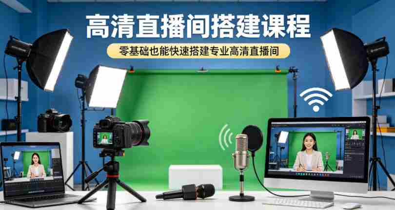 高清直播间搭建课程,零基础也能快速搭建专业高清直播间-任任的小木屋 - 热点知汇
