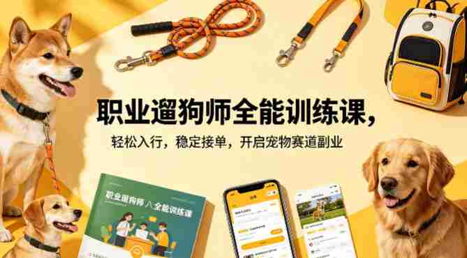 职业遛狗师全能训练课，轻松入行，稳定接单，开启宠物赛道副业-任任的小木屋 - 热点知汇