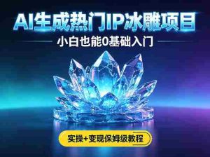 AI生成热门ip冰雕项目，小白也能0基础入门，实操+变现保姆级教程-任任的小木屋 - 热点知汇
