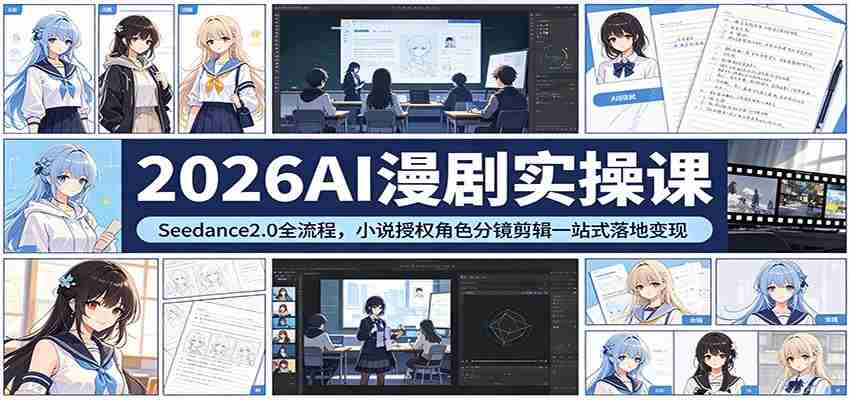 2026AI漫剧实操课：Seedance2.0全流程，小说授权角色分镜剪辑一站式落地变现-任任的小木屋 - 热点知汇