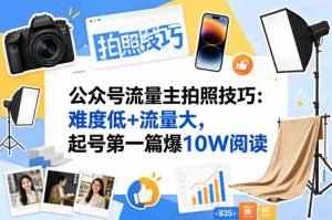 公众号流量主之拍照技巧赛道,难度低+流量大,起号第一篇就爆了10w阅读-任任的小木屋 - 热点知汇