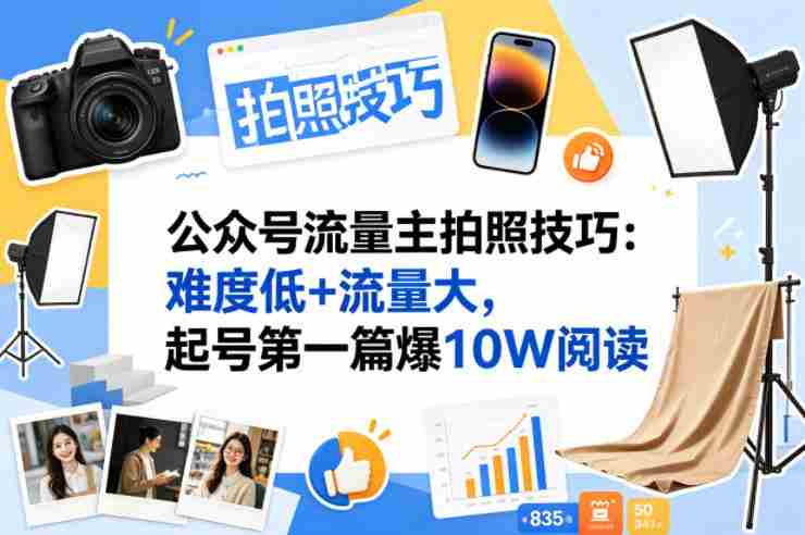 公众号流量主之拍照技巧赛道，难度低+流量大，起号第一篇就爆了10w阅读-任任的小木屋 - 热点知汇