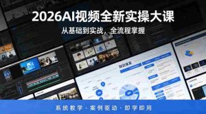 2026AI视频全新实操大课,从基础到实战,全流程掌握,系统教学·案例驱动·即学即用-任任的小木屋 - 热点知汇