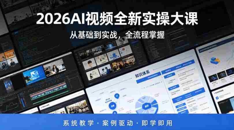 2026AI视频全新实操大课，从基础到实战，全流程掌握，系统教学·案例驱动·即学即用-任任的小木屋 - 热点知汇