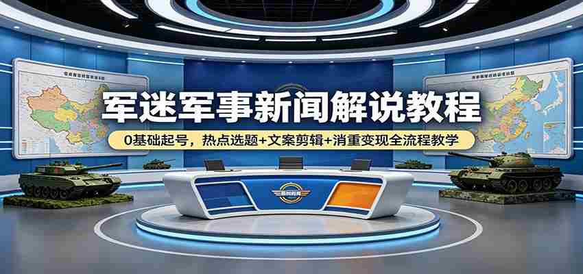 军迷军事新闻解说教程：0基础起号，热点选题+文案剪辑+消重变现全流程教学-任任的小木屋 - 热点知汇