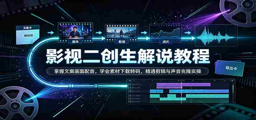 影视二创解说教程：掌握文案画面配音，学会素材下载转码，精通剪辑与声音克隆实操-任任的小木屋 - 热点知汇