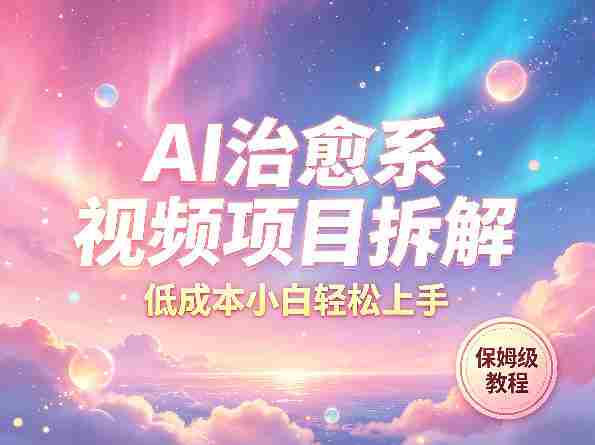 AI治愈系视频项目拆解，低成本小白轻松上手，保姆级教程-任任的小木屋 - 热点知汇