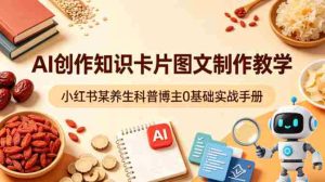 AI创作知识卡片图文制作教学，小红书某养生科普博主0基础实战手册-任任的小木屋 - 热点知汇