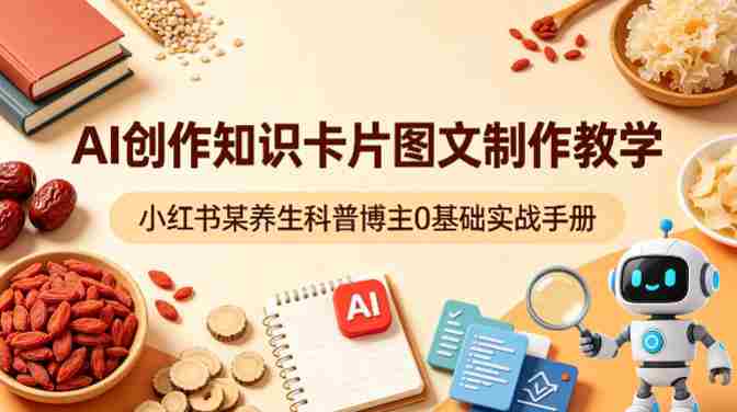 AI创作知识卡片图文制作教学，小红书某养生科普博主0基础实战手册-任任的小木屋 - 热点知汇