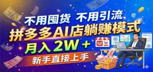 不用囤货不用引流，拼多多 AI 店躺赚模式，月入 2W + 新手直接上手-任任的小木屋 - 热点知汇