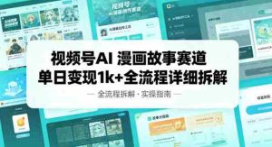 视频号AI漫画故事赛道单日变现1k+全流程详细拆解-任任的小木屋 - 热点知汇