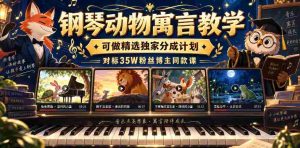 钢琴动物寓言教学，可做精选独家分成计划，对标35W粉丝博主同款课-任任的小木屋 - 热点知汇