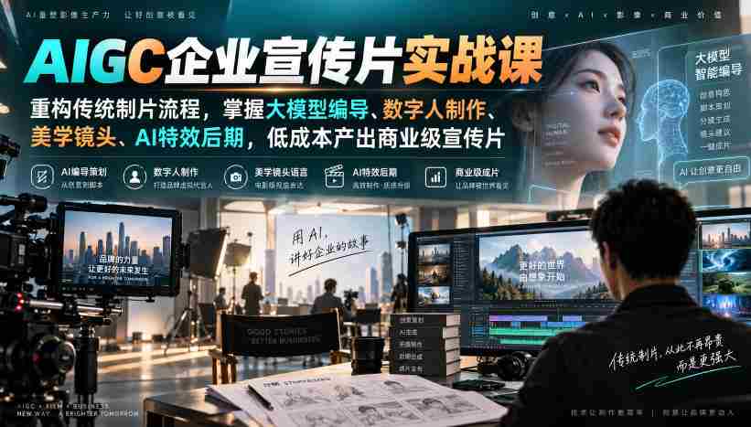 颠覆传统影视制作！AIGC实战培训，深度解析大模型编导技巧、数字人制作艺术、美学镜头捕捉与AI特效后期，轻松打造低成本商业级宣传片-任任的小木屋 - 热点知汇