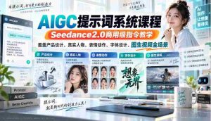 Seedance2.0商业版AIGC指令课程,全方位解析产品设计、真人表演、表情动作、字体创意及图生视频制作技巧-任任的小木屋 - 热点知汇