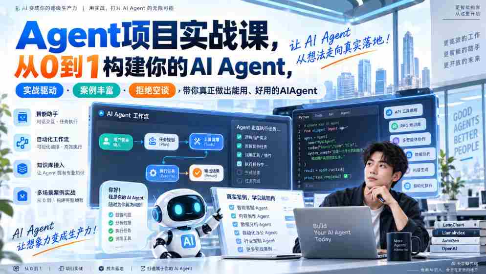 实战解析：Agent项目全攻略，零基础打造高效AI助手，案例详实·实操导向·理论结合，助你打造实用易用的智能代理-任任的小木屋 - 热点知汇