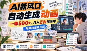 探索AI动画生成前沿，单笔收益过五千，月薪两万不再是梦，独家接单渠道大揭秘！-任任的小木屋 - 热点知汇