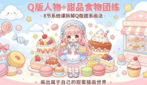 Q版人物+甜品食物团练，8节系统课拆解Q版甜系画法，画出属于自己的甜蜜插画世界-任任的小木屋 - 热点知汇