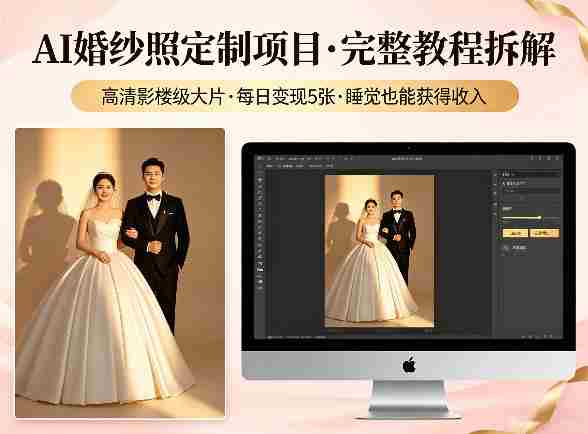 AI婚纱照定制项目，可生成高清影楼级大片，每日变现5张，睡觉也能获得收入【完整教程拆解】-任任的小木屋 - 热点知汇