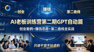 AI老板训练营第二期GPT自动篇,创业案例+賺钱思路+第二曲线全实战,只讲干货不玩虚的-任任的小木屋 - 热点知汇