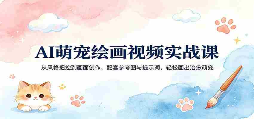 AI萌宠绘画视频实战课：从风格把控到画面创作，配套参考图与提示词，轻松画出治愈萌宠-任任的小木屋 - 热点知汇