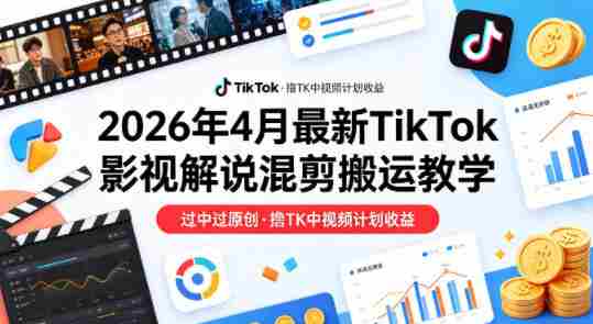 26年4月最新TikTok影视解说混剪搬运教学，过中过原创，撸TK中视频计划收益-任任的小木屋 - 热点知汇