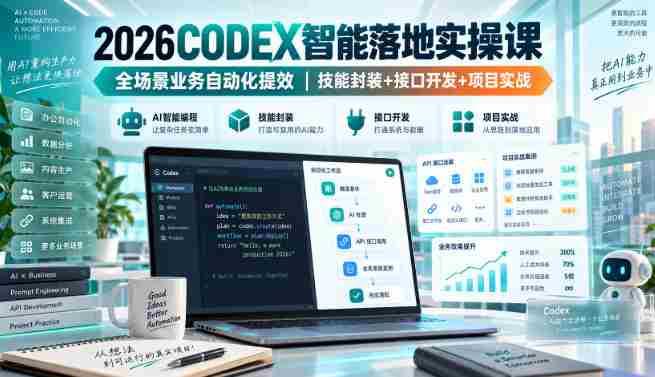 2026Codex智能落地实操课，全场景业务自动化提效，技能封装+接口开发+项目实战-任任的小木屋 - 热点知汇