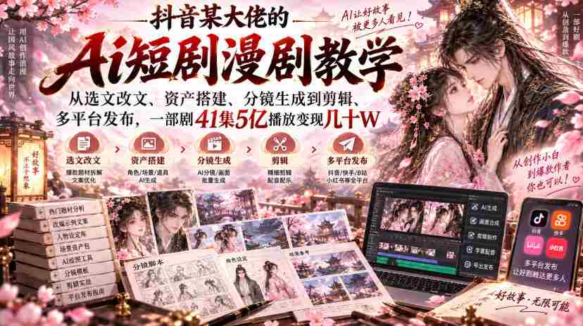 揭秘抖音AI剧作大师：从剧本改编到多平台发布，41集剧集5亿播放量，轻松变现数万元-任任的小木屋 - 热点知汇