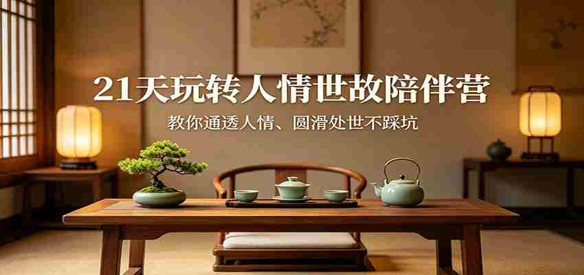 21天玩转人情世故陪伴营:教你通透人情、圆滑处世不踩坑-任任的小木屋 - 热点知汇